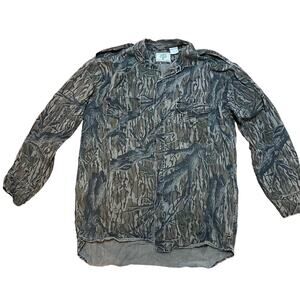 Vintage Mossy Oak Camo Button Shirt Size L Made In USA Jacket